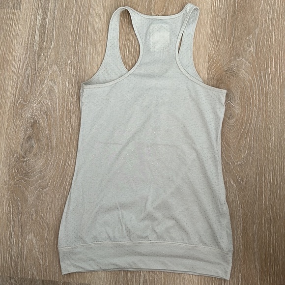 COPY - Abercrombie & Fitch light grey metallic silver polka dot racer back tank - Picture 2 of 5